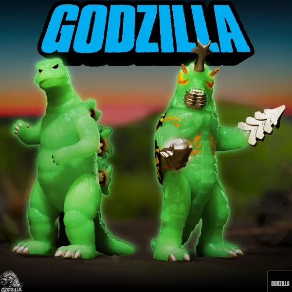 Super7 Godzilla^Toho Reaction Figures Wave 5 - Godzilla '74 & Megalon (Glow)