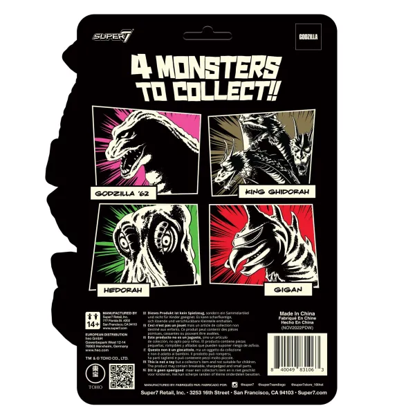 Super7 Godzilla^Toho Reaction Figures Wave 4 - Godzilla '62 (Glow)