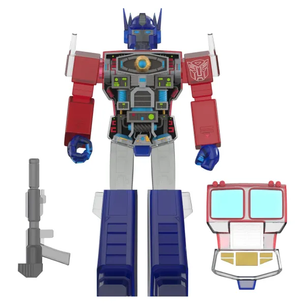 Super7 Transformers^Transformers Super Cyborg - Optimus Prime (Clear Red / Blue)