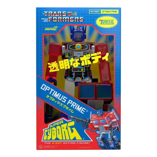 Super7 Transformers^Transformers Super Cyborg - Optimus Prime (Clear Red / Blue)