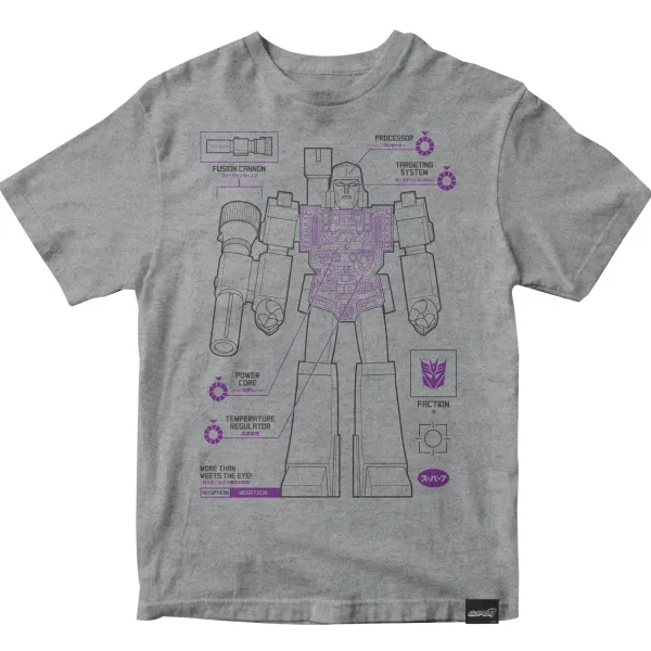 Super7 Transformers^Transformers T-Shirt - Megatron Cyborg Diagram