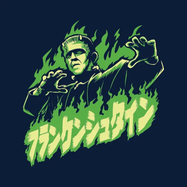 universal_monsters_franke_1.webp Super7 Universal Monsters^Universal Monsters Frankenstein Fire T-Shirt