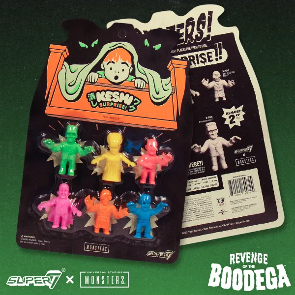 Super7 Universal Monsters^Universal Monsters Keshi 6-Pack - Wolf Man, Invisible Man, Dracula, Frankenstein, Bride, Mummy